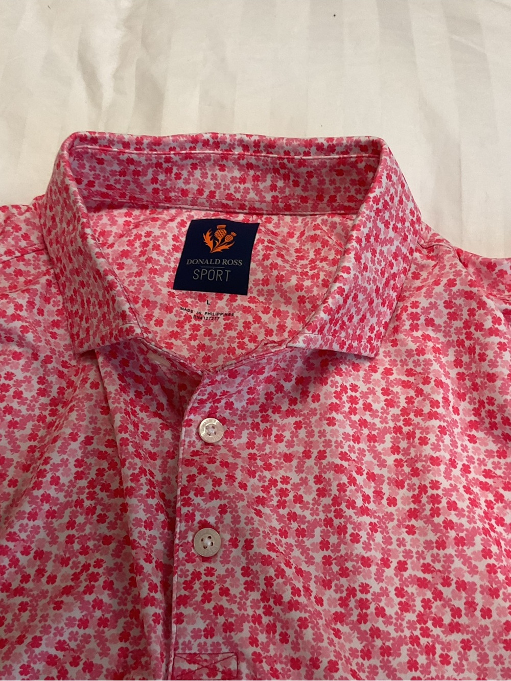 Men’s Red Floral Button-Up Golf Shirt